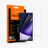AFL01445 - Galaxy Note 20 Ultra Neo Flex in Clear showing the front of a protective film slightly peeled off hovering in front of a tempered glass and a device